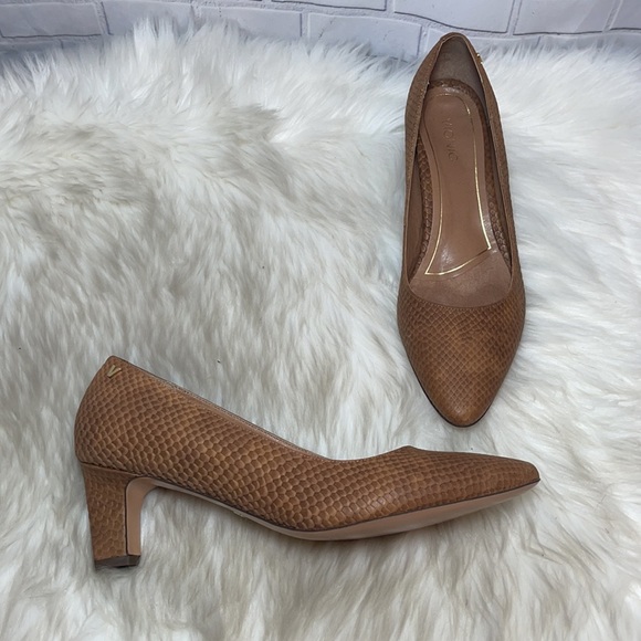 Vionic Shoes - Vionic Mia Merlot Snake Heels Sz 9.5